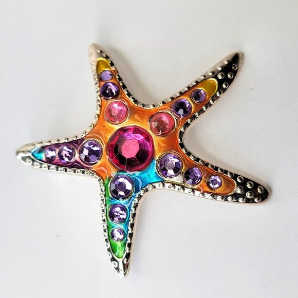 Colorful  Starfish Clip for Scarf Coat Lapels Handbags Scarf Clip - Picture 1 of 6